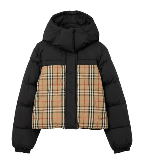 burberry reversible hooded down puffer coat|Reversible Check Puffer Jacket in Archive beige/black .